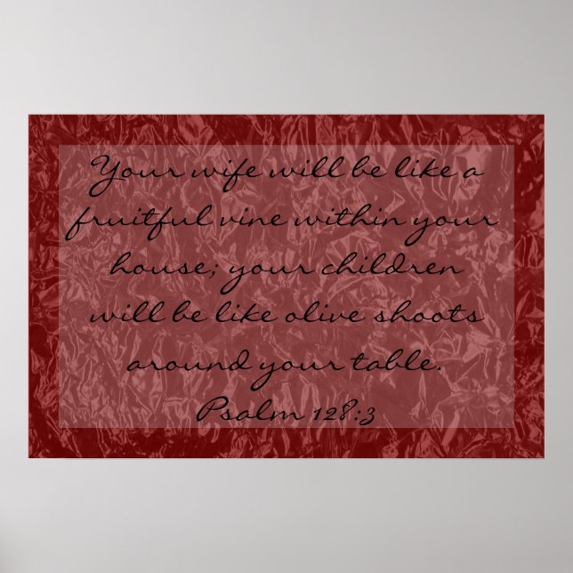 Bibelverse über Familie Psalm 128:3 Poster (Vorne)