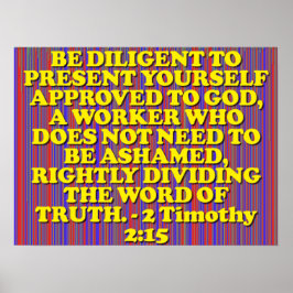 Bibelverse vom 2. Timothy 2:15. Poster