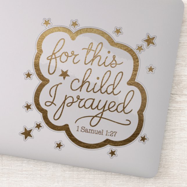 Bibelverse von 1 Samuel 1:27 Aufkleber (Detail)