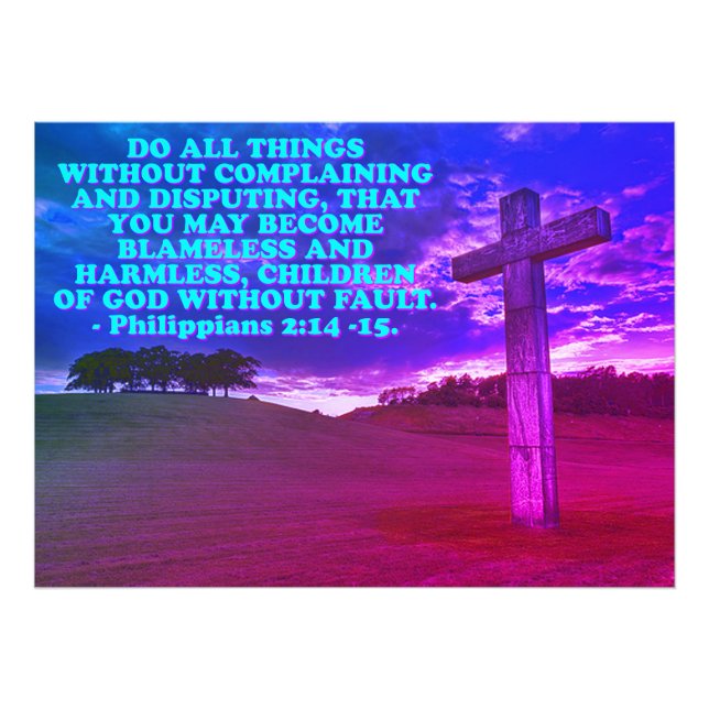 Bibelverse von den Philippinen 2:14-15. Fotodruck (Vorne)