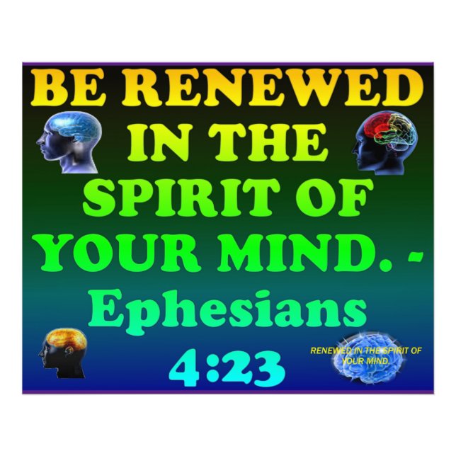 Bibelverse von Ephesians 4:23. Fotodruck (Vorne)