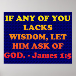 Bibelverse von James 1:5. Poster