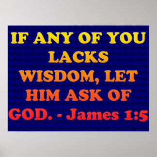 Bibelverse von James 1:5. Poster