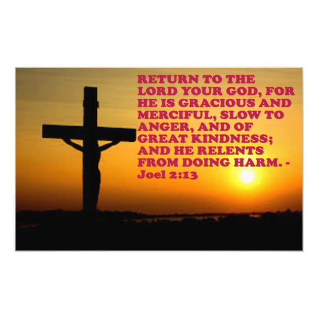 Bibelverse von Joel 2:13. Fotodruck (Vorne)