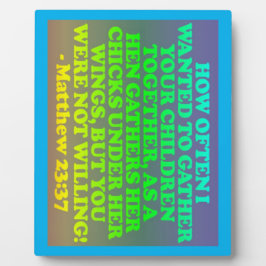 Bibelverse von Matthew 23:37. Fotoplatte