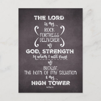 Bibelverse von Psalms: Felsen und Hochturm Postkarte