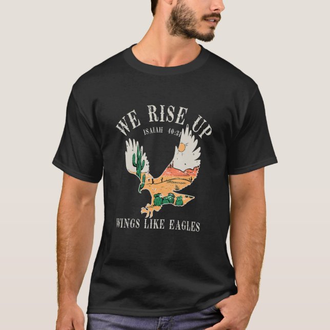 Bibelverse wir erheben Flügel wie Adles Faith Jes T-Shirt (Vorderseite)