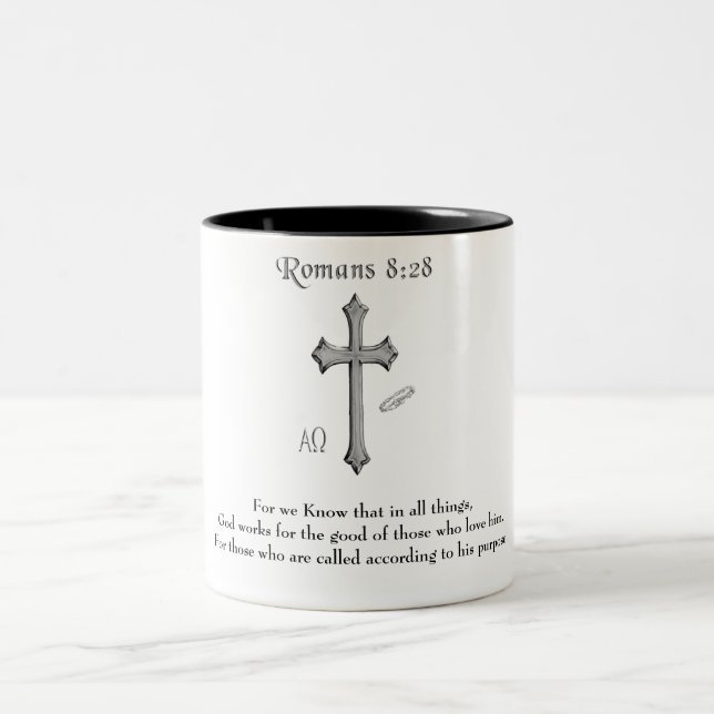 Bibelverse Zweifarbige Tasse (Mittel)