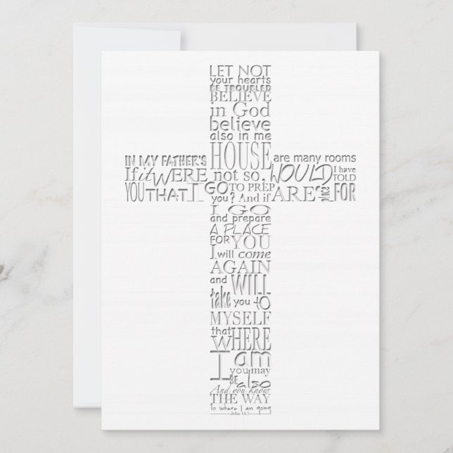 Bibelversen von John 14 Memorial Service Einladung (Vorderseite)