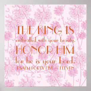 Bibelversermutigungs-Erinnerung Psalm-45:11 Poster