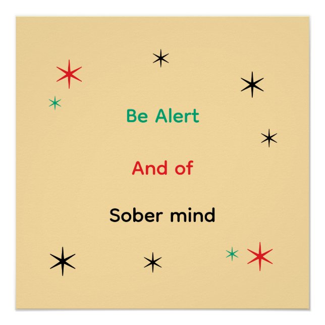 Bibelwarnung 1 Petrus 5:8 Poster (Vorderseite)