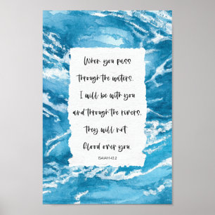 Bibelziffer Ozeanwellen mit Inspiration Poster