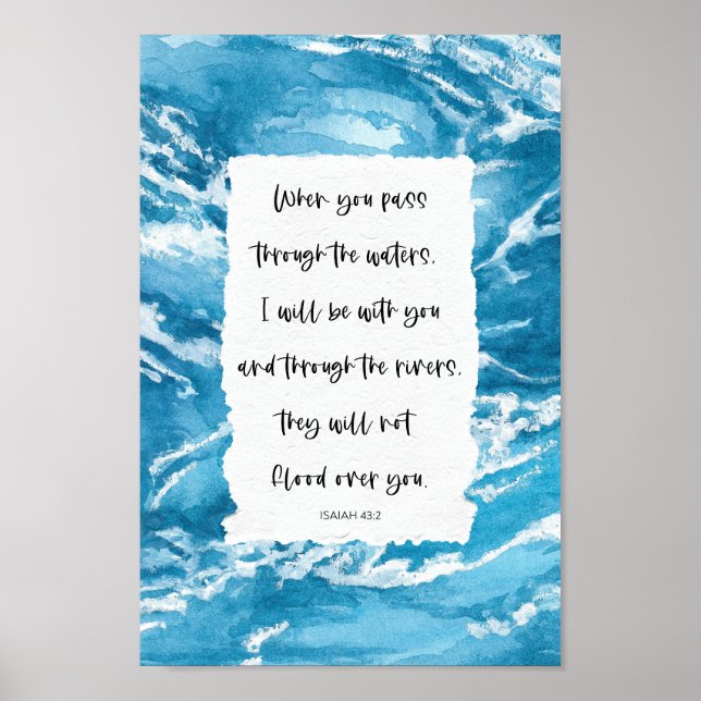 Bibelziffer Ozeanwellen mit Inspiration Poster (Vorne)