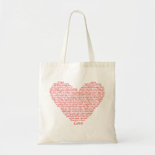Bibelzitat 1. Korinther 13 Liebe Herz Kunst Design Tragetasche