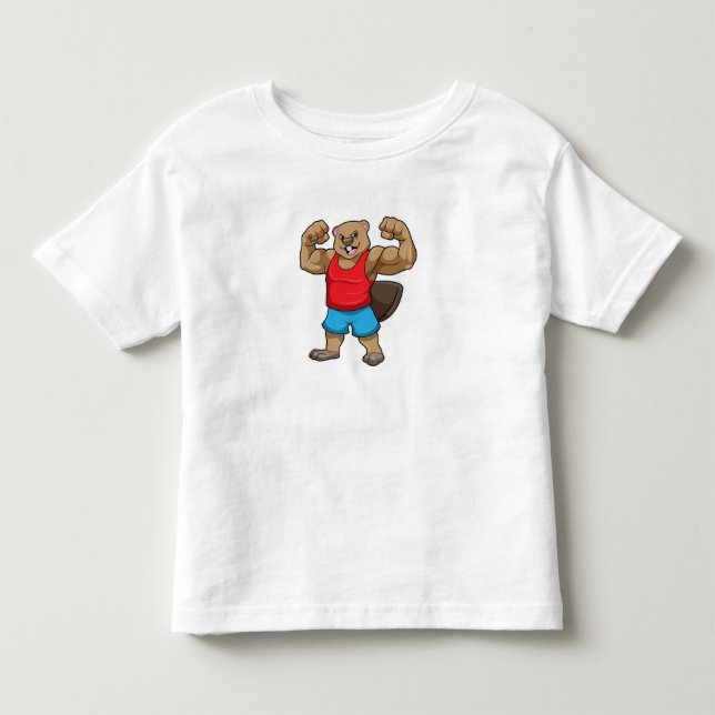 Biber als Bodybuilder mit großen Oberarmen Kleinkind T-shirt (Vorderseite)