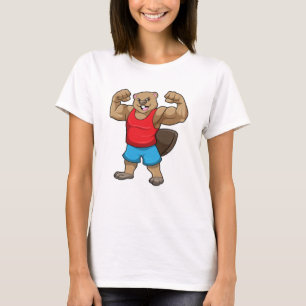 Biber als Bodybuilder mit großen Oberarmen T-Shirt