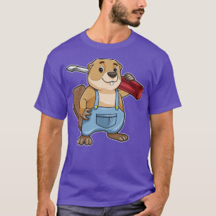 Biber als Handwerker mit Schraubendreher T-Shirt