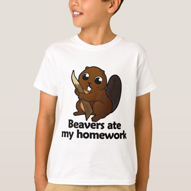 Biber aßen meine Hausaufgaben T-Shirt (Vorderseite)