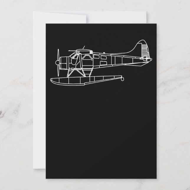 Biber auf dem Flugzeug für das Flohwasser Einladung (Vorderseite)
