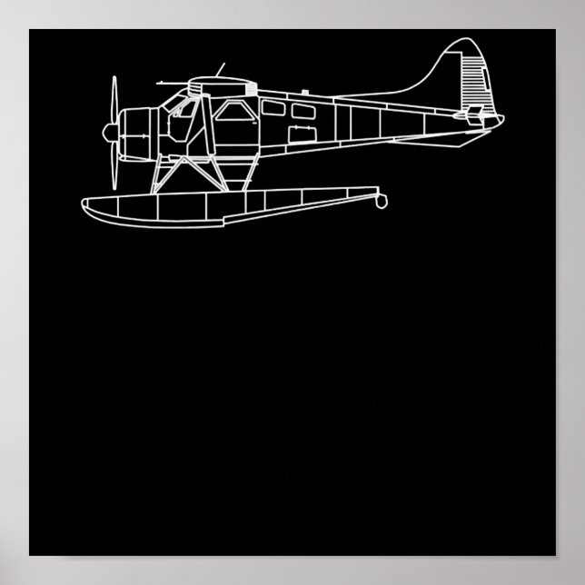 Biber auf Flohsee Flugzeug Piot Funny Geschenk Poster (Vorne)