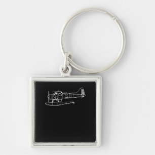 Biber auf Flohsee Flugzeug Piot Funny Geschenk Schlüsselanhänger