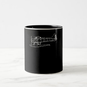 Biber auf Flohsee Flugzeug Piot Funny Geschenk Zweifarbige Tasse