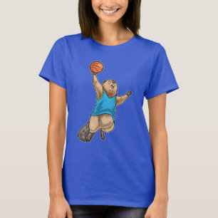 Biber Basketballspieler Basketball Sport T-Shirt
