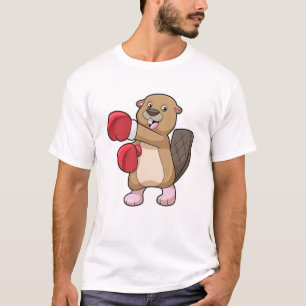 Biber beim Boxen mit Boxhandschuhen T-Shirt