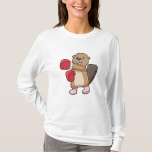 Biber beim Boxen mit Boxhandschuhen T-Shirt
