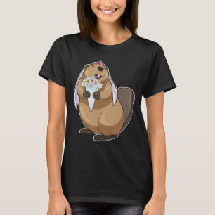 Biber Braut Blumen Hochzeit T-Shirt