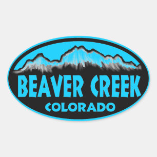 Biber Creek Colorado blaue ovale Aufkleber