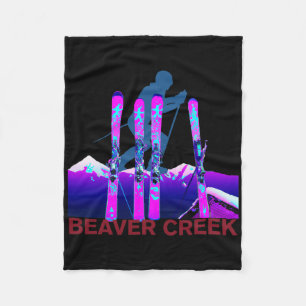 Biber Creek Skifahren Snowboarden Retro 90er Biber Fleecedecke