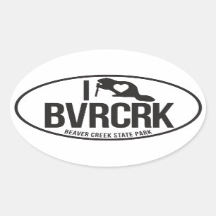 Biber Creme Staat Park Oval Aufkleber