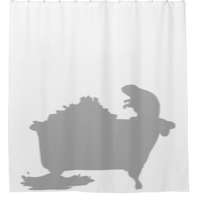 Biber Dam Tub Behind Showdusche Silhouette Schatte Duschvorhang (Vorderseite)