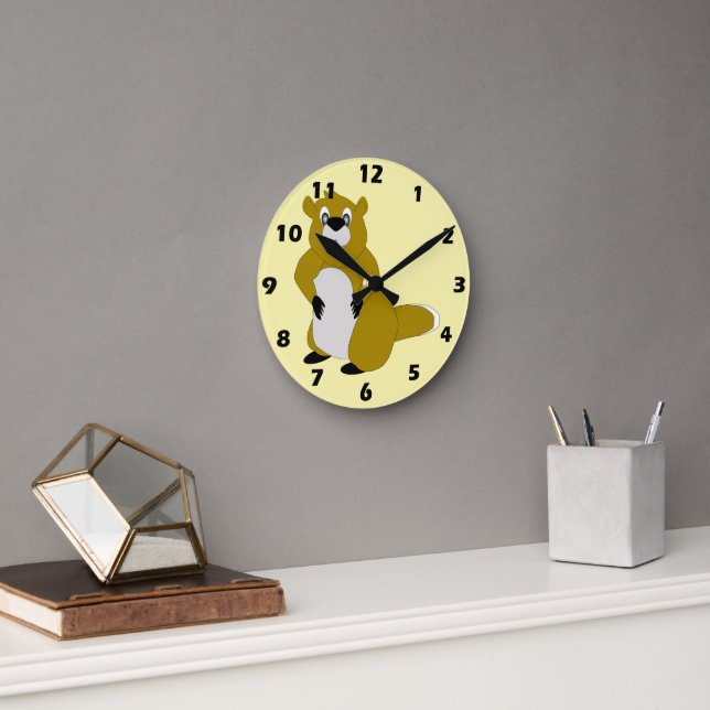 Biber-Design Runde Wanduhr (Büro)