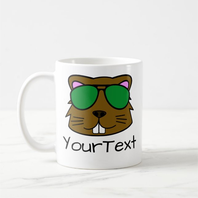 Biber Doodle Gesicht Personalisiert Kaffee Tasse (Links)