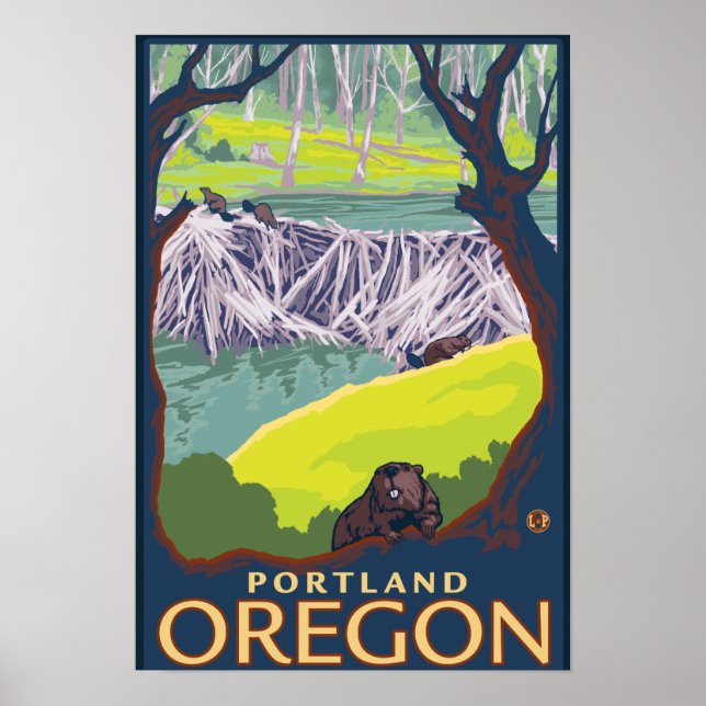 Biber-Familie - Portland, Oregon Poster (Vorne)