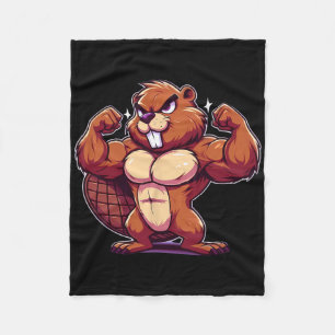 Biber-Flechten Muskeln Fan Lover Bodybuilding Gym Fleecedecke