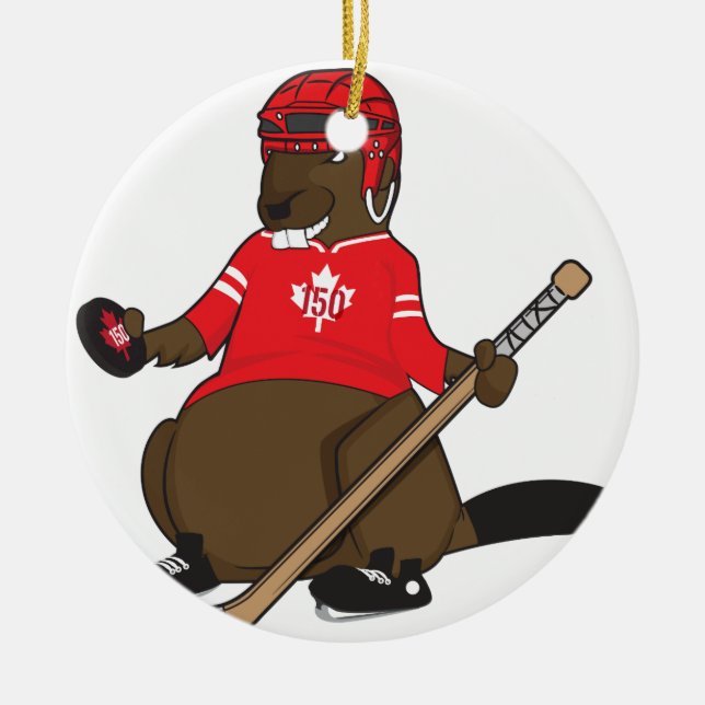 Biber-Hockey Kanadas 150 im Jahre 2017 Keramikornament (Vorne)