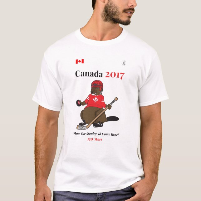 Biber-Hockey Stanley Kanadas 150 im Jahre 2017 T-Shirt (Vorderseite)