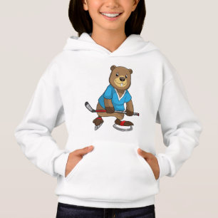 Biber im Eishockey mit Eishockeyschläger Hoodie