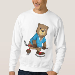 Biber im Eishockey mit Eishockeyschläger Sweatshirt
