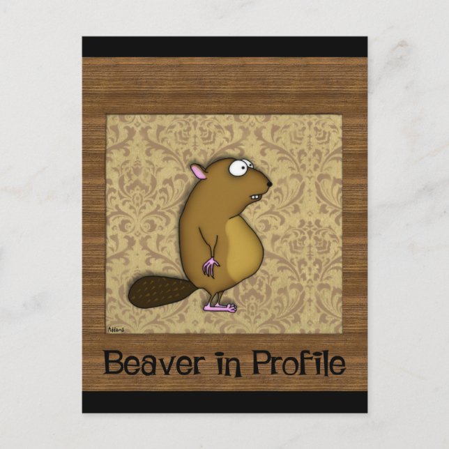 Biber im Profil Postkarte (Vorderseite)