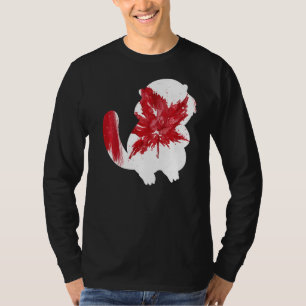 Biber in Ahornleaf kanadische Flagge Happy Canada T-Shirt
