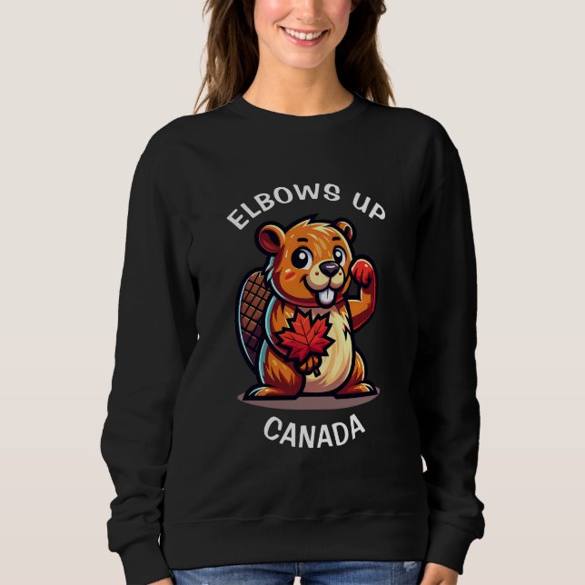 Biber mit Ahornleder und Elbos Up Canada Big Sweatshirt (Vorderseite)
