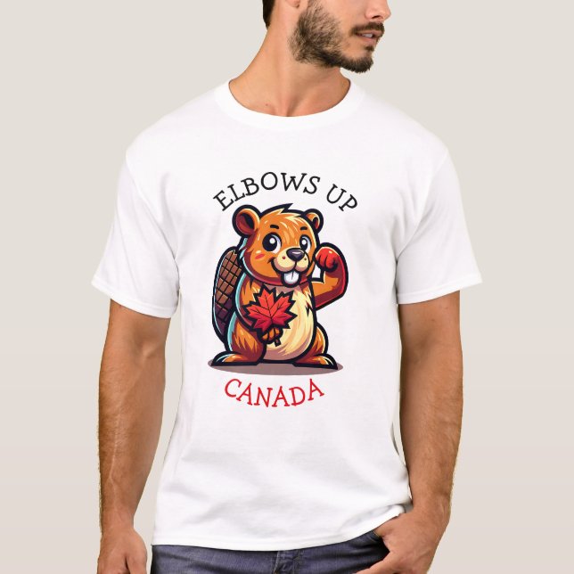 Biber mit Ahornleder und Elbos Up Canada Big T-Shirt (Vorderseite)