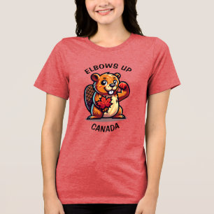 Biber mit Ahornleder und Elbos Up Canada Big Tri-Blend Shirt