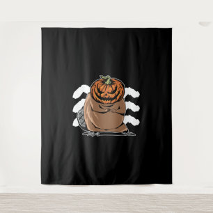 Biber mit Kürbiskopf - Halloween-Biber Wandteppich