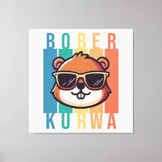 Biber mit Sonnenbrille Leinwanddruck (Vorderseite)