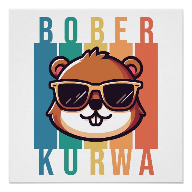 Biber mit Sonnenbrille Poster (Vorderseite)